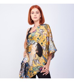 Klimt art print silk shawl