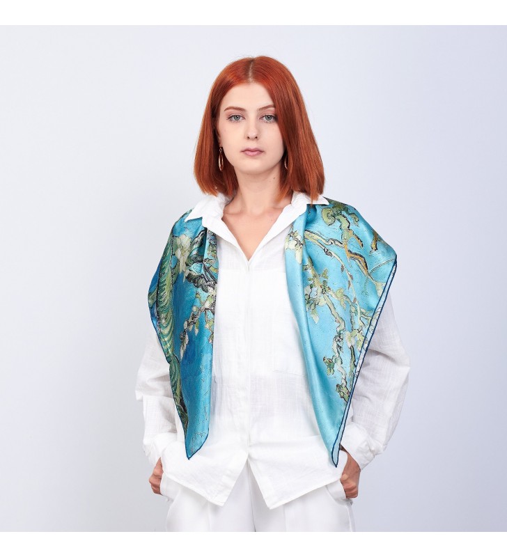 Art print silk scarf