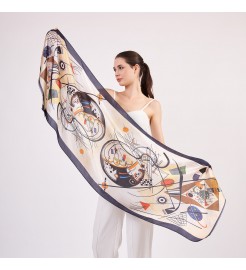 Artistic silk scarf