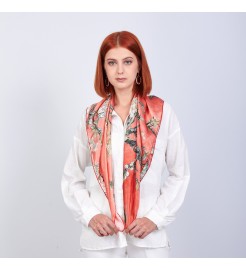 Printed silk square scarf