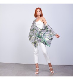 Art print silk scarf shawl