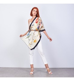 Graffiti silk shawl