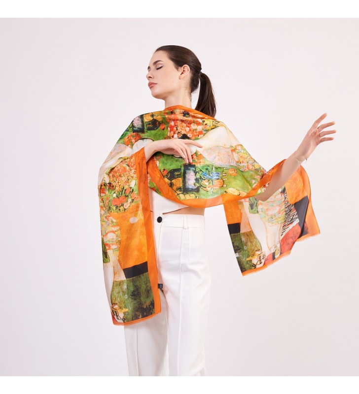Art print silk scarf