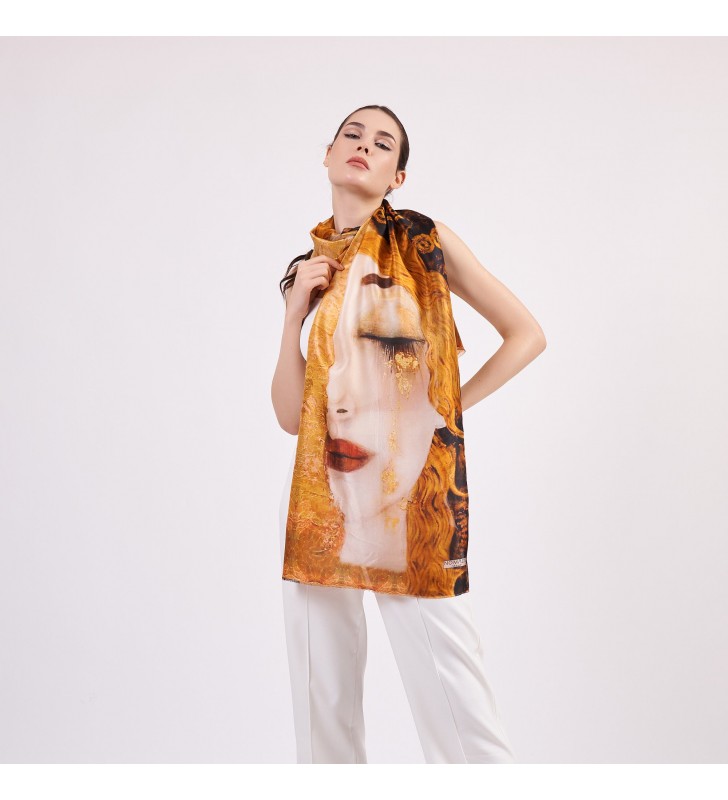 Art print silk scarf